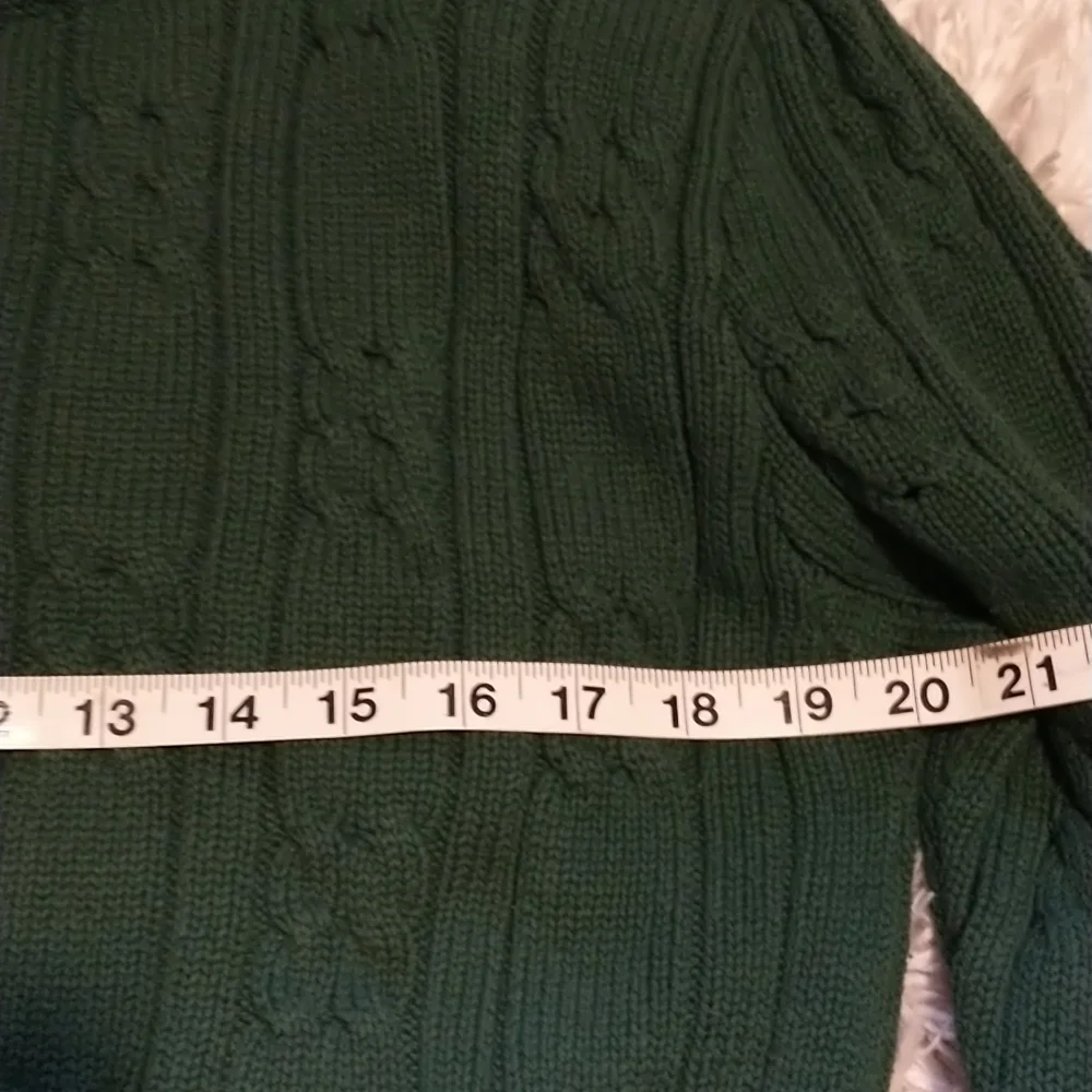 Lodge Classics woman's size M long sleeve turtleneck cotton vtg knitted sweater - Picture 5 of 10